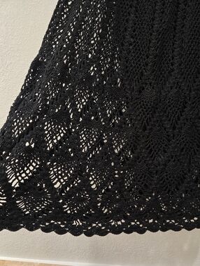 black crochet skirt Diamond Pineapple Pattern L